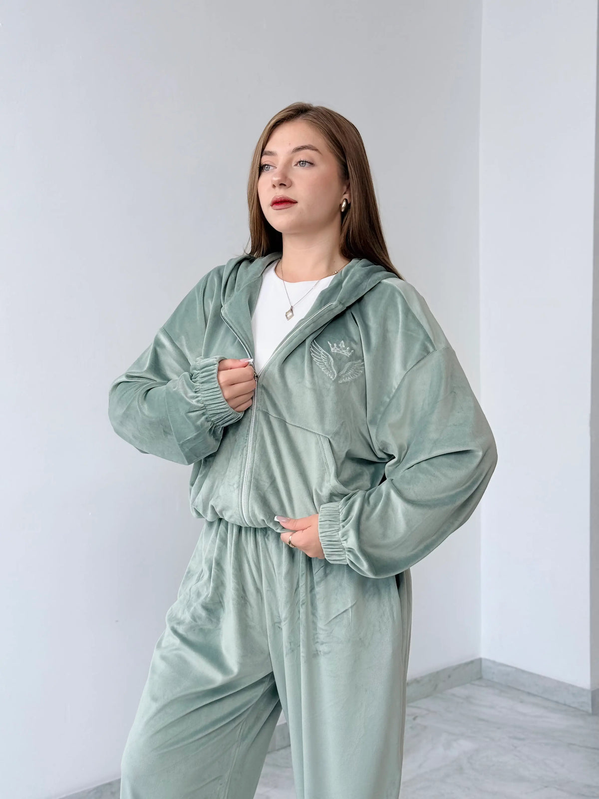Велюровий костюм з вишивкою