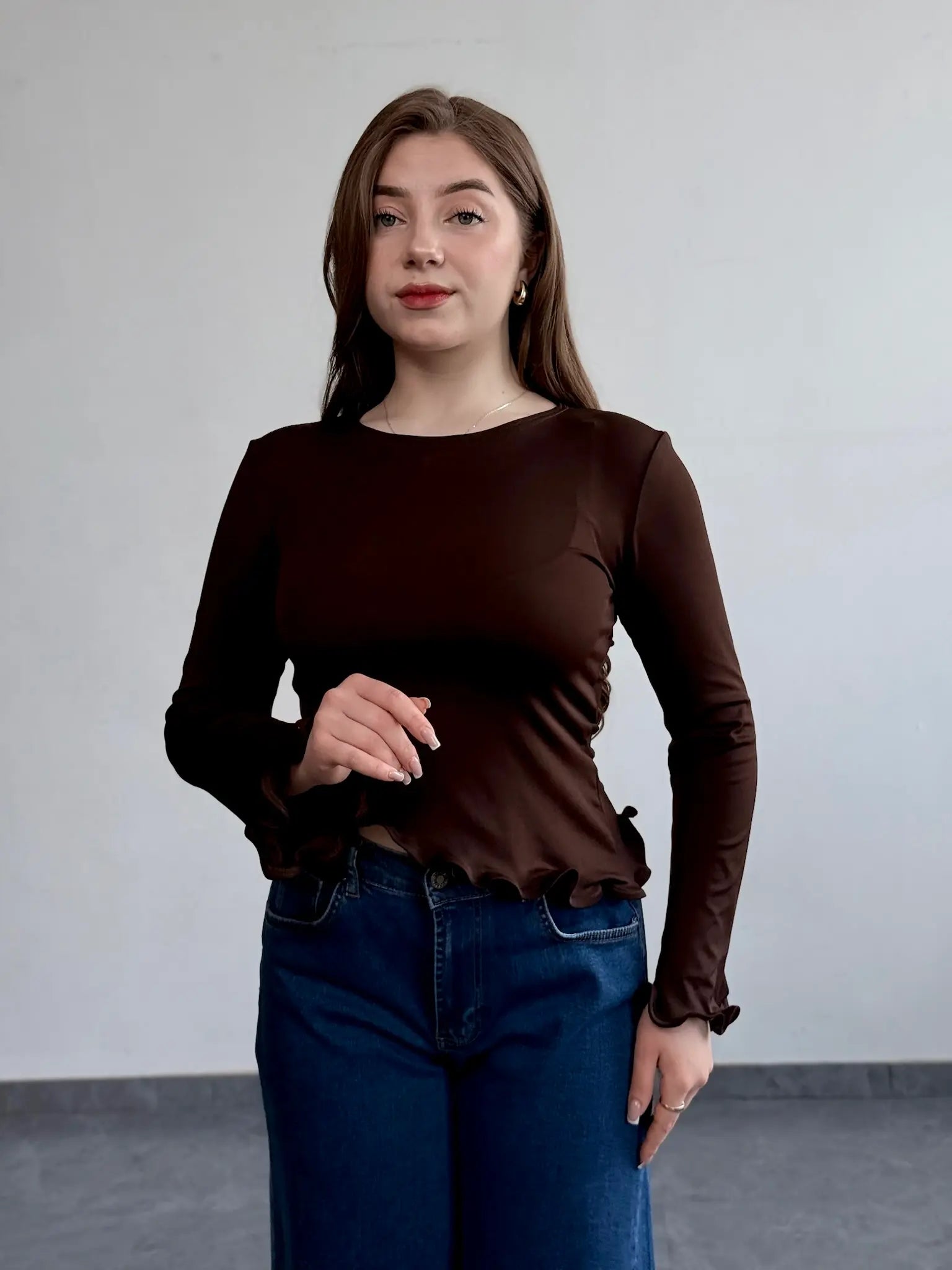 Лонгслів з воланами