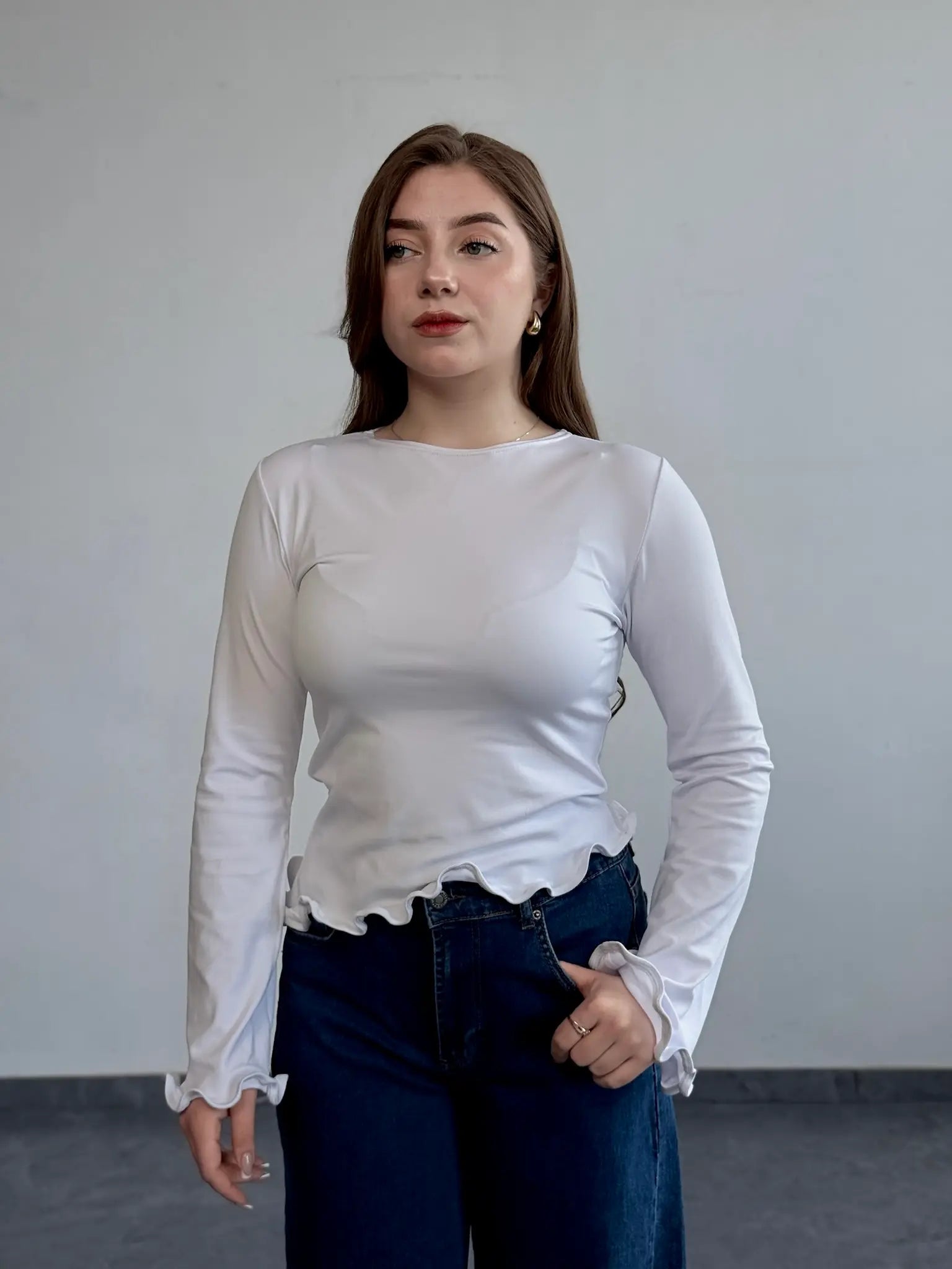 Лонгслів з воланами