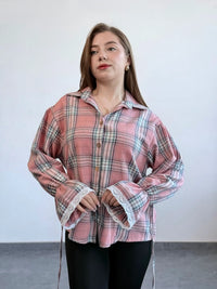 Сорочка фланель з мереживом