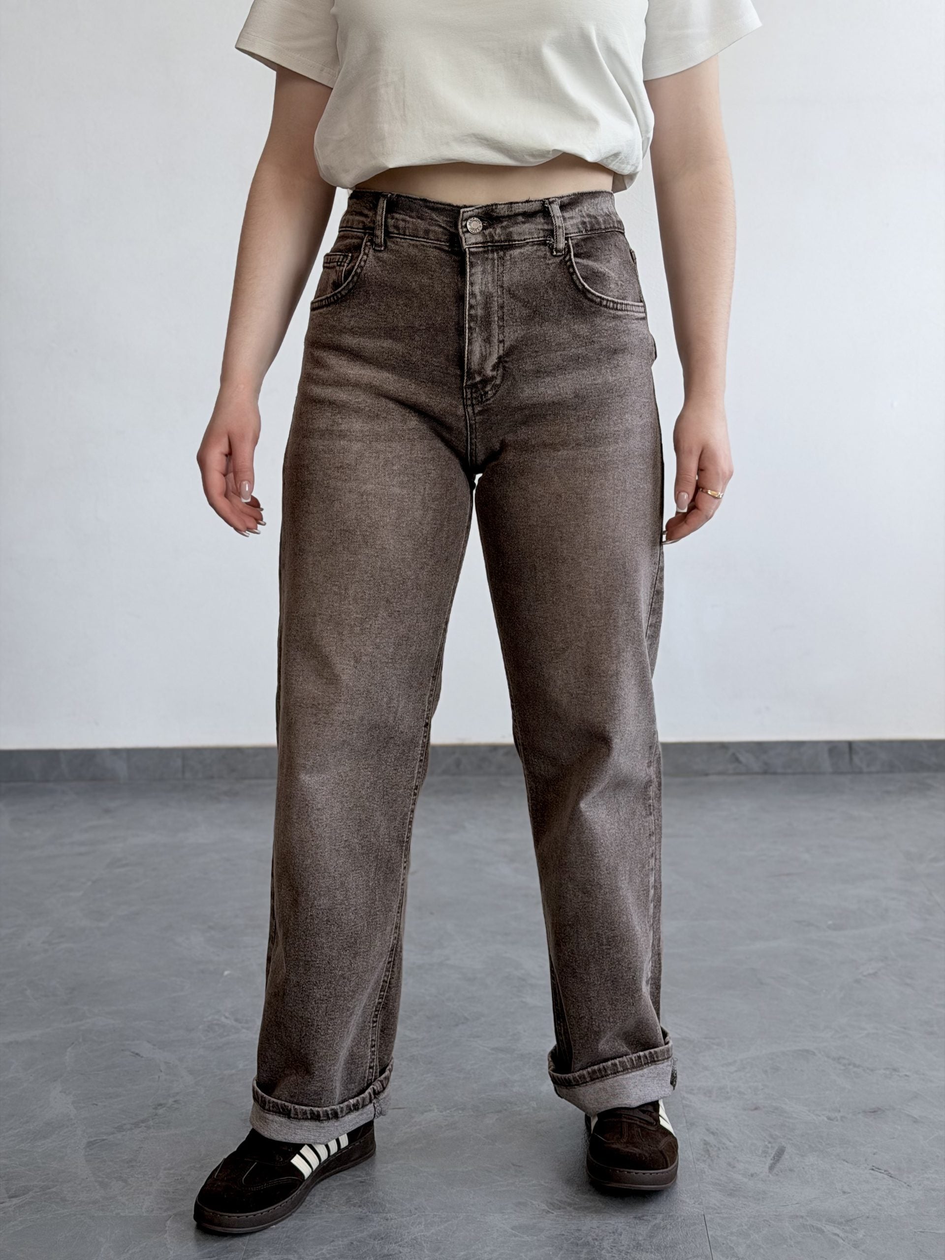 Джинси oversize шоколад