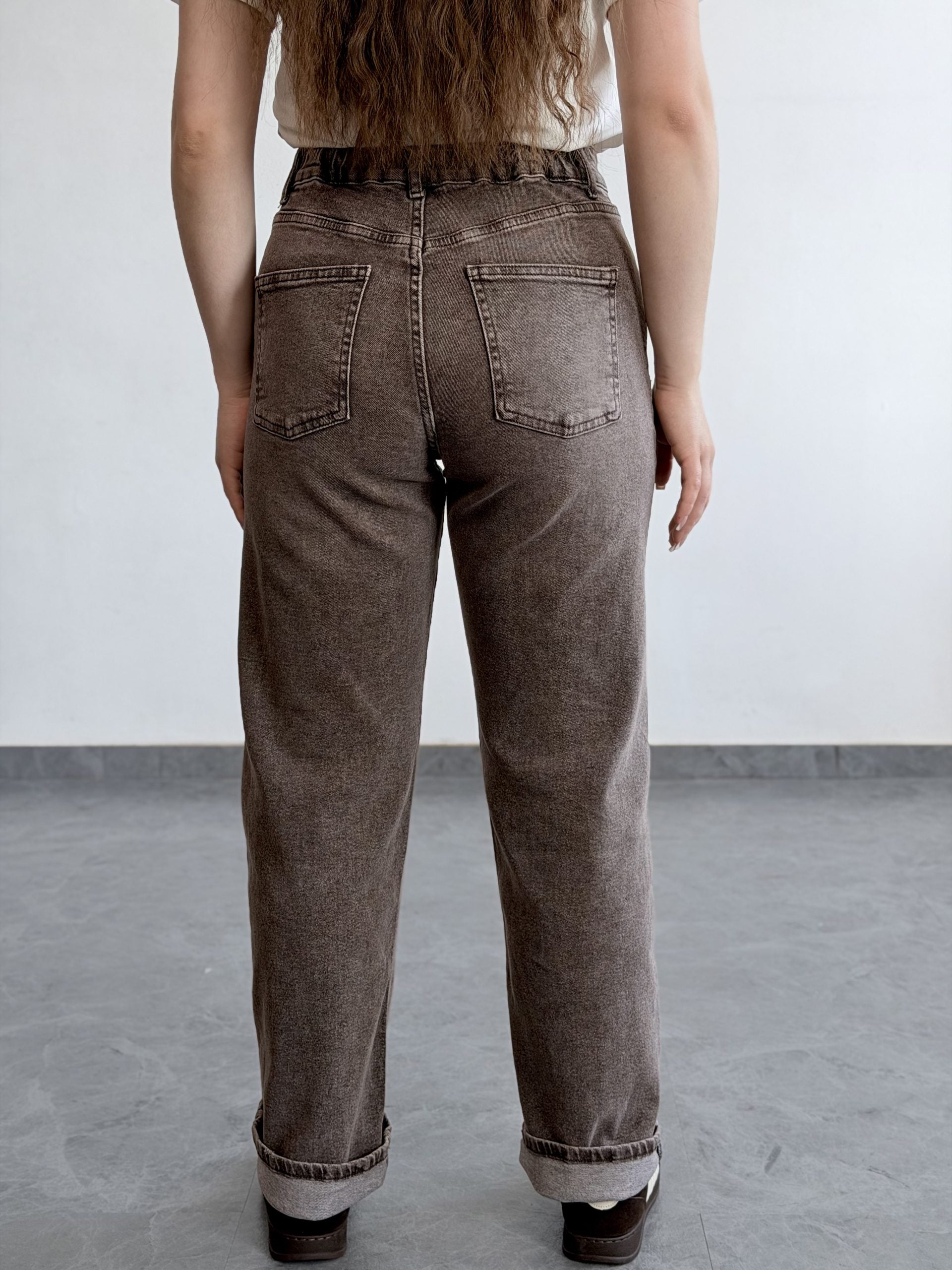 Джинси oversize шоколад