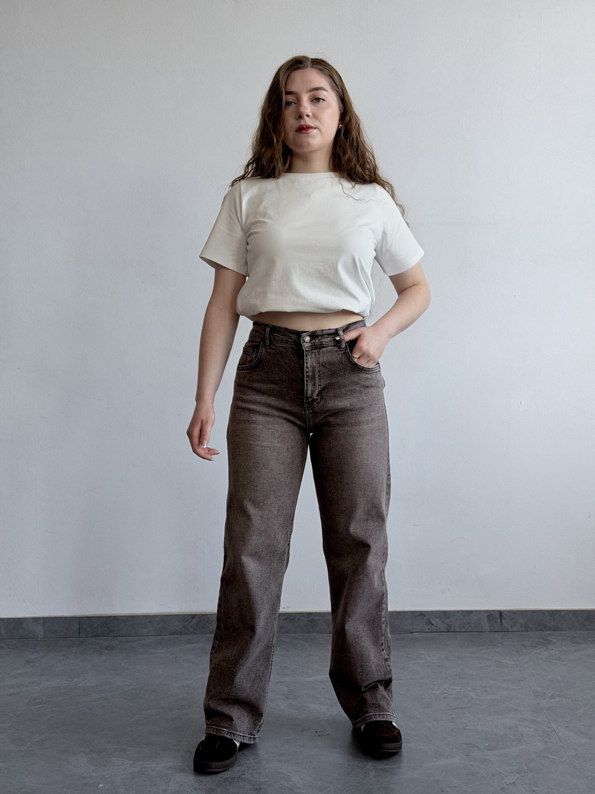 Джинси oversize шоколад