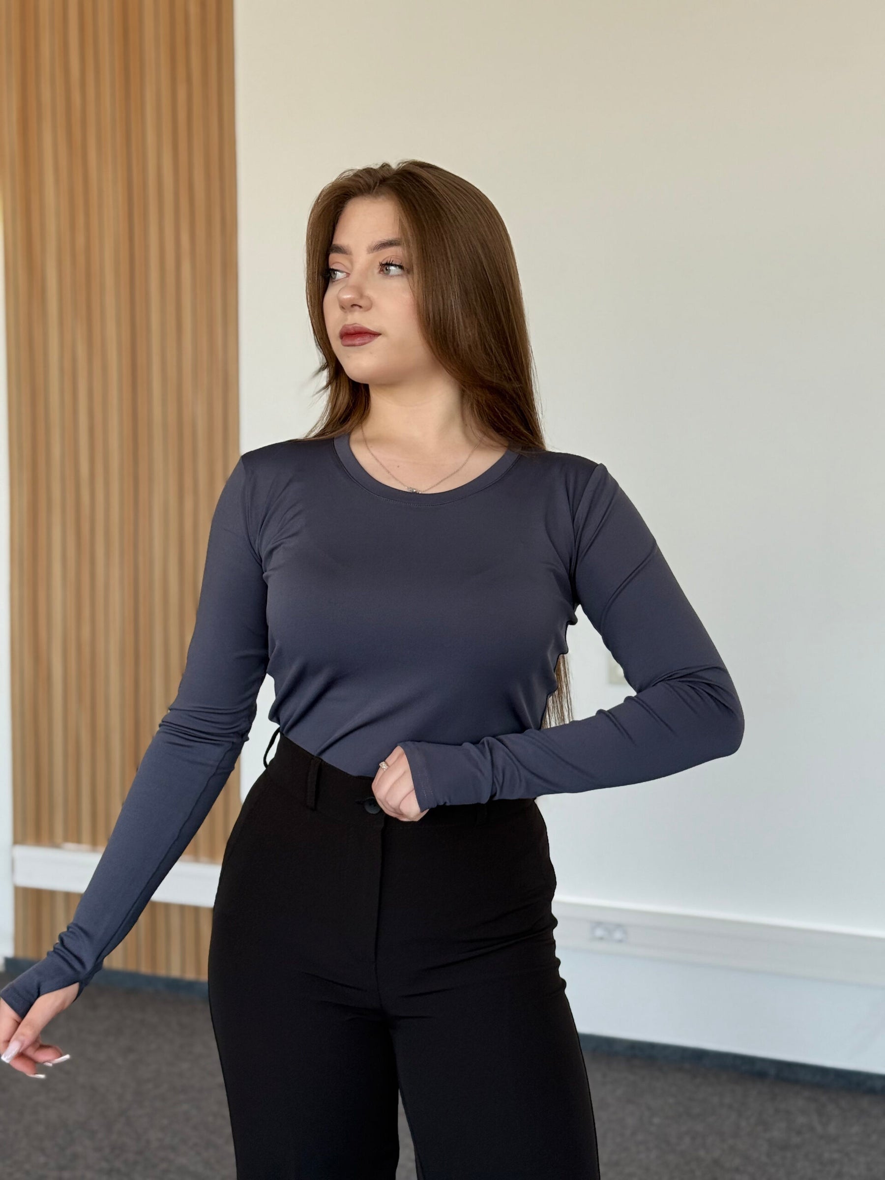 Лонгслів з мікродайвінгу з пальчиком