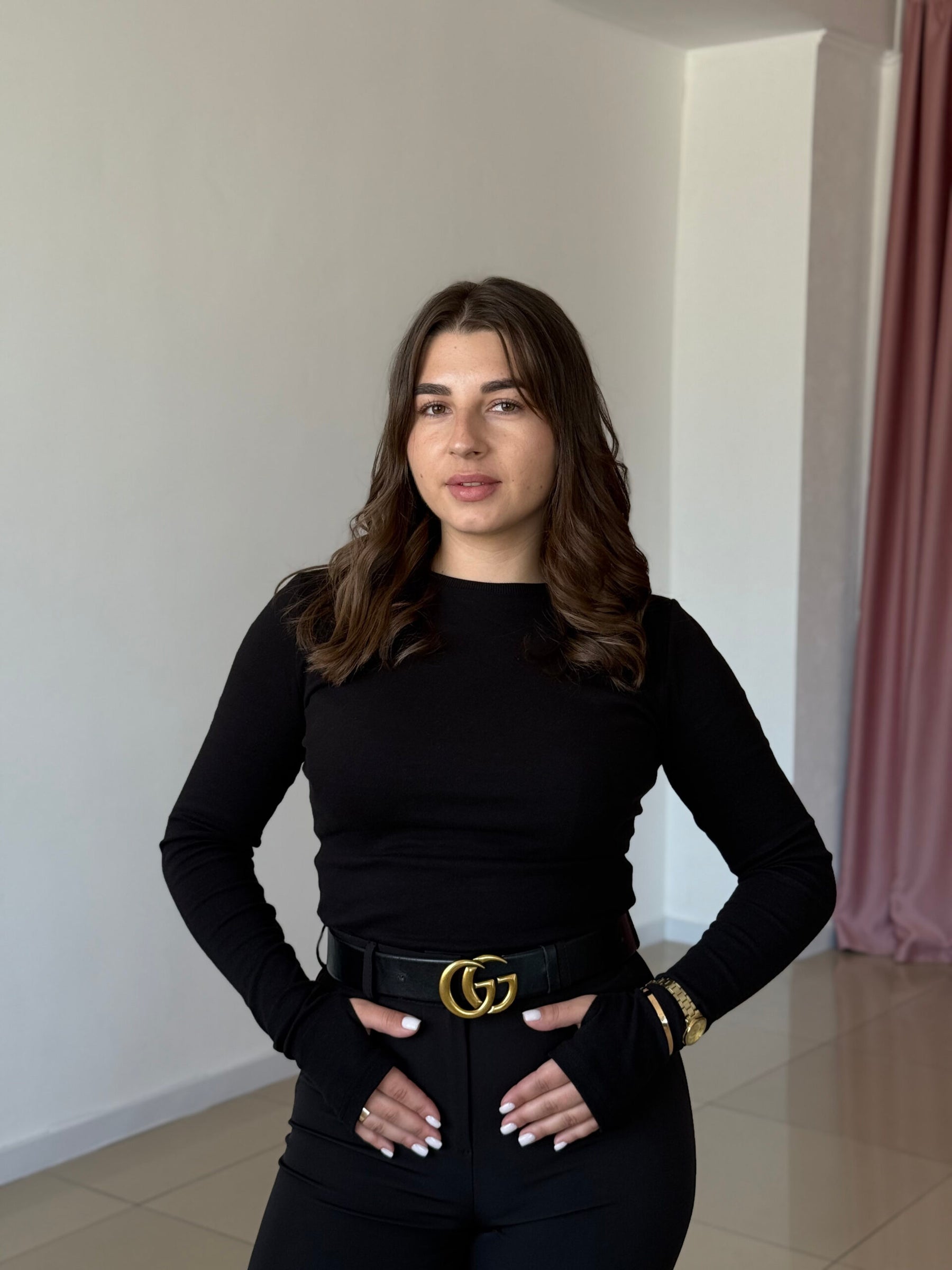 Котоновий лонгслів з пальчиком